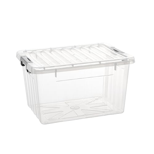 Cetomo 18Qt Plastic Storage Bin, Stackable Storage Box with Lid, Organizer, Container for Home, Office, Drom, PP, BPA-Free, Nestable, Clear, 18Quart-4 Pack - size: 18Qt*4