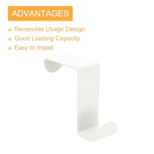uxcell Over The Door Hooks,2pcs - Stainless Steel Door Hangers Hooks, S-Shaped Double Hooks for Hanging Clothes, Hats, Towels (White) - color: White