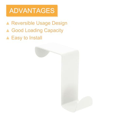 uxcell Over The Door Hooks,2pcs - Stainless Steel Door Hangers Hooks, S-Shaped Double Hooks for Hanging Clothes, Hats, Towels (White) - color: White