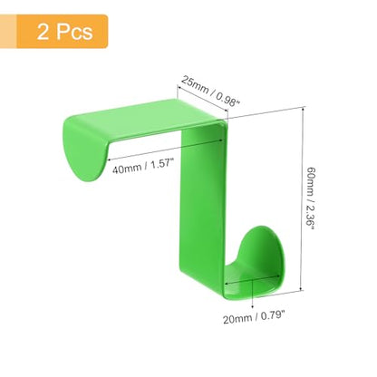 uxcell Over The Door Hooks,2pcs - Stainless Steel Door Hangers Hooks, S-Shaped Double Hooks for Hanging Clothes, Hats, Towels (Green) - color: Green