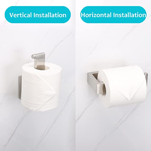 TocTen Toilet Paper Holder-Bathroom Tissue Holder Fit Big Roll Paper, Toilet Paper Roll Holder Wall Mounted Made of Thicken 304 Stainless Steel, Suitable for Bathroom, Kitchen, Office (5.9In, Brushed) - color: Brushed Nickel-square