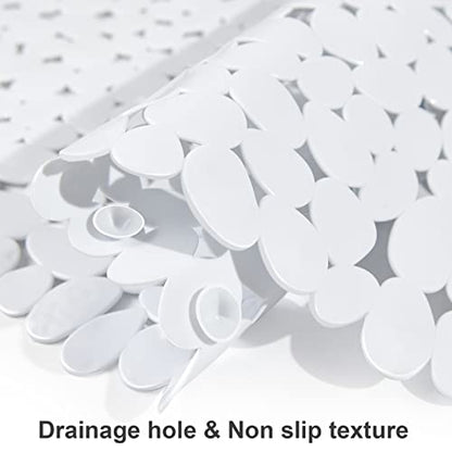 SONGZIMING Pebble Bath Mat for Bathtub to Anti Slip Bathtub Mat in Shower with 16 Inches by 35 Inches (White) - color: White