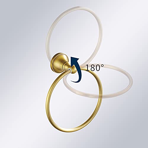 Leyden Antique Brass Toilet Paper Holder Towel Ring, Brass Hand Towel Holder Bathroom Accessories Set Retro Bathroom Hardware Tissue Toilet Roll Holder for Home or Kitchen, 2 Pieces - color: Brass