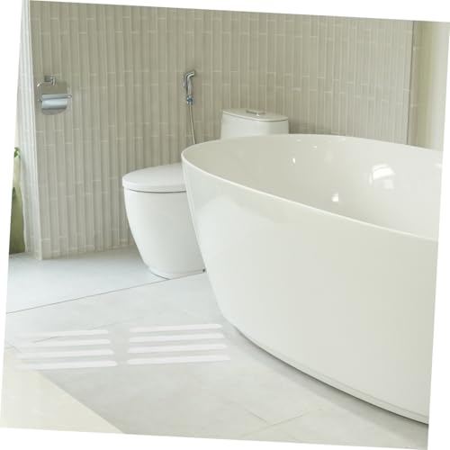 BESTYASH 30Pcs Anti-Slip Strips PET Bath Safety for Showers Stairs | Concave Convex Line Surface, White Finish, Adhesive Grip Aid, for Bathtubs and Floors