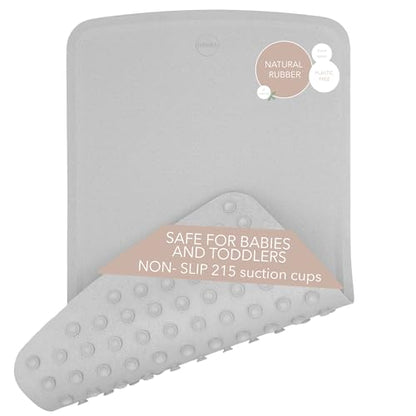 HEVEA Baby & Toddler Bath Mat - 100% Natural Rubber Non Slip Bathtub Mat for Baby - Upcycled, Danish Design - Safe & Sustainable Bathroom Essential (Marble) - color: Marble, size: 21.7" x 12.6" (Rectangular)