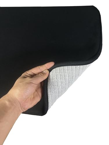 Madeals Memory Foam Long Bathroom Rug Set 5 Piece with Toilet Lid Cover and Tank Cover Set Black - color: Black, size: 20"x46"/20"x32"/Contour/Lid Cover/Tank Cover