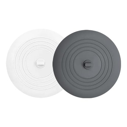 Tub Stopper 2PCS,Bathtub Drain Stopper,6 inches Bathtub Tub Drain Cover Stopper,Silicone Drain Plug,Kitchen Bathroom Hair Water Shower Stopper,Large Bathroom Laundry Accessories (Grey/White) - color: Grey/White