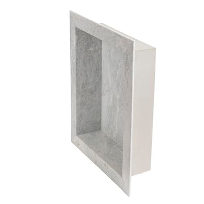 Palisade 17.5 in x 15.5 in Vinyl Shower Niche Polar Frost | Waterproof Shower Insert - color: Polar Frost