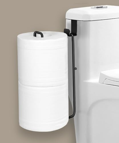 Over The Tank Toilet Paper Holder Bathroom Wall Mount（1 Pcs） | Toilet Paper Roll Holder for 2 Roll Tissue Brushed Nickel Self Adhesive Toilet Paper Storage Stainless Steel - color: G:hold 2 Rolls Tissue(1pcs,black)