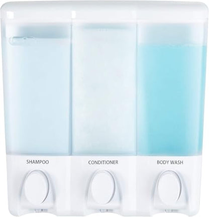 Better Living Products 72350 Clear Choice 3-Chamber Shower Dispenser, White (Pack of 6) - color: White, size: Three Chamber (Pack of 6)
