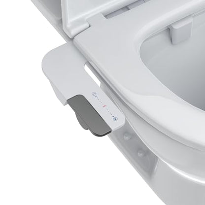 Ultra Slim Bidet Attachment for Toilet Seat, Dual Nozzle Rear and Feminine Wash, Self Cleaning Sprayer, Non Electric Bidet with Adjustable Water Pressure, Brass Inlet, Easy Installation - color: Apple Gray-11