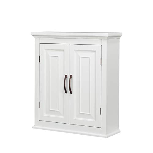 Teamson Home St. James Removable Wood Wall Cabinet 2 Doors 2 Adjustable Shelves 3 Storage Spaces, White | Storage - color: White, size: St. James Wall Cabinet