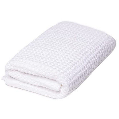 Hand Towels for Bathroom, Waffle Silver-Ion Pima Cotton, Quick Dry, White | Ultra soft and absorbent with a lightweight waffle weave design for quick-drying bath towels. - color: White, style: Hand Towel