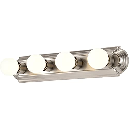 Nuvo Lighting 60/301 Transitional Four Light Vanity in Pwt, Nckl, B/S, Slvr. finish - color: Pwt, Nckl, B/S, Slvr., size: 4Lt Vanity Strip