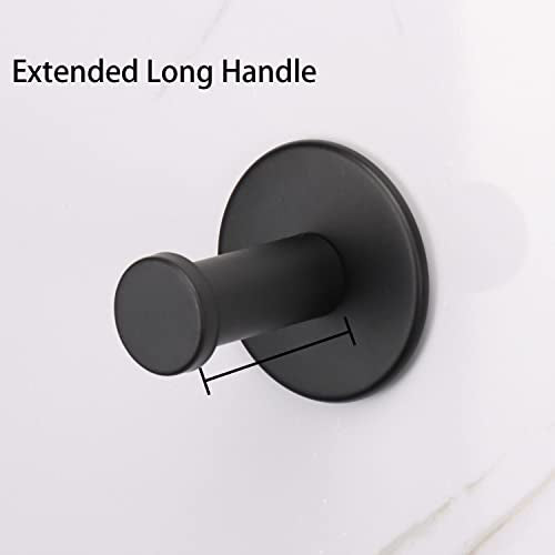 Bath Towel Hooks, 6 Pack Self Adhesive Coat Hooks, Sturdy No Drilling Robe Hook, SUS 304 Stainless Steel Heavy Duty Clothes Hanger, Wall Hooks for Bathroom Bedroom Kitchen (2 in, Black) - color: Black-6