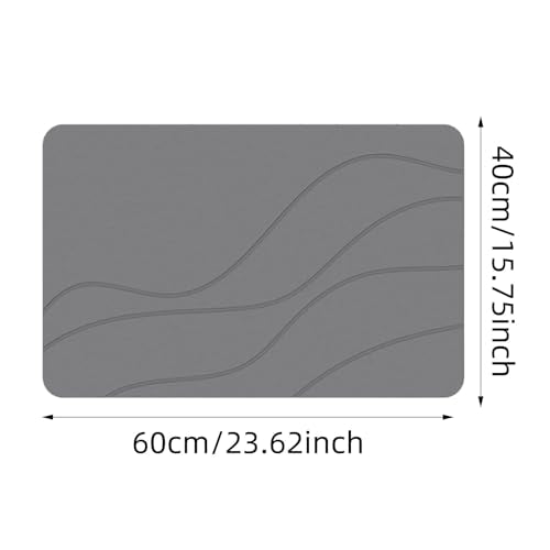 Matmend Bath Mat, Stone Bath Mat Diatomaceous Earth Quick Drying Non-Slip Shower Mats, Water Absorbing Rug Outside Shower, Diatomaceous Earth Stone Material (Grey) - color: Grey