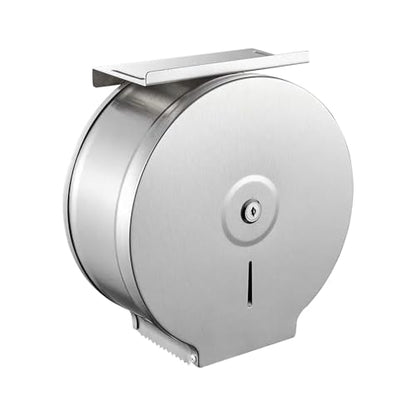 Commercial Jumbo Toilet Paper Dispenser with Shelf,Tissue Holders,9 inch Roll of Paper,Stainless Steel with Lock Wall Mounted.