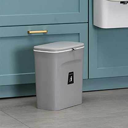 Hanging Trash Bin Wall Mounted Waste Bin Gargabe Waste Can for Bathroom Kitchen (Grey) - color: Grey