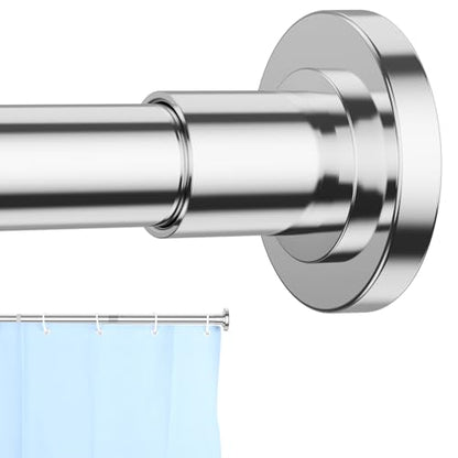CorkLatta Chrome Shower Curtain Rod 31 to 92 Inch,1 Inch Diameter Adjustable Spring Tension Curtain Rod No Drilling Stainless Steel Telescoping Rod,No Rust | Stainless Steel Tension Curtain Rod Non slip, No Drill Shower Rods for Bathroom,Easy Install - co