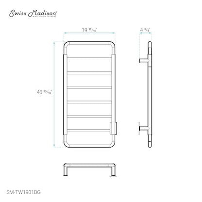 Swiss Madison Ivy 8-Bar Electric Towel Warmer Heated Towel Racks for Bathroom in Brushed Gold - color: Gold