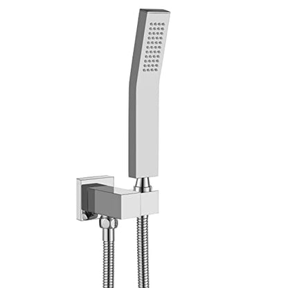 Heyalan Hand-held Shower Head Set-SUS304 Handheld Shower,Polish Chrome | SUS304 stainless steel wand, curved-style design, single rain spray, 59-inch long hose and standard 1/2-inch connection - color: Polish Chrome, style: Curved Style