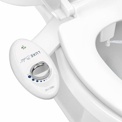 LUXE Bidet NEO 110 - Non-Electric Bidet Attachment for Toilet Seat, White | Single Nozzle, Adjustable Water Pressure, Rear Wash - color: White