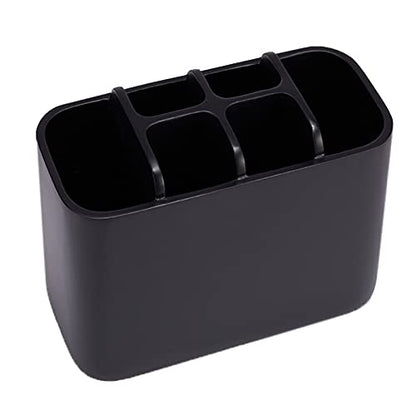 Toothbrush Holder Bathroom Toothbrush Toothpaste Organizer Tooth Brush Holder Makeup Brushes Holder Resin (Black) - color: Black
