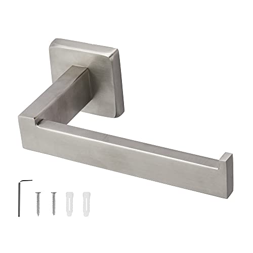 TocTen Toilet Paper Holder-Bathroom Tissue Holder Fit Big Roll Paper, Made of Thicken SUS 304 Stainless Steel, Square Paper Roll Holder Wall Mount Suitable for Bathroom, Kitchen, Office (Brushed, 6.5) - color: Brushed-square