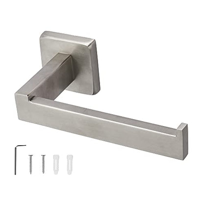 TocTen Toilet Paper Holder-Bathroom Tissue Holder Fit Big Roll Paper, Made of Thicken SUS 304 Stainless Steel, Square Paper Roll Holder Wall Mount Suitable for Bathroom, Kitchen, Office (Brushed, 6.5) - color: Brushed-square
