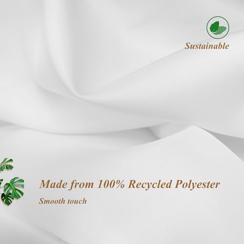 Mrs Awesome 54x78 Sustainable Shower Curtain Liner, Recycled Polyester Material, Eco Friendly, Non Plastic & Freon-Free Washable Stall Fabric Shower Curtain Liner with Magnets, 54" x 78", White - size: 54"W x 78"L (Pack of 1)