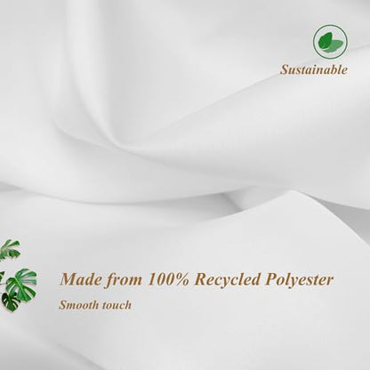Mrs Awesome 54x78 Sustainable Shower Curtain Liner, Recycled Polyester Material, Eco Friendly, Non Plastic & Freon-Free Washable Stall Fabric Shower Curtain Liner with Magnets, 54" x 78", White - size: 54"W x 78"L (Pack of 1)