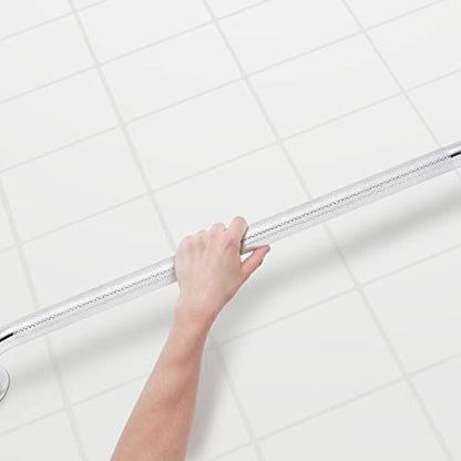 Medline Knurled Chrome 24” Grab Bar for Shower & Bathtub, Independence & Ease of Movement — for Elderly, Handicapped or Seniors, 300 lb. Capacity, 1 Bar - size: 24"