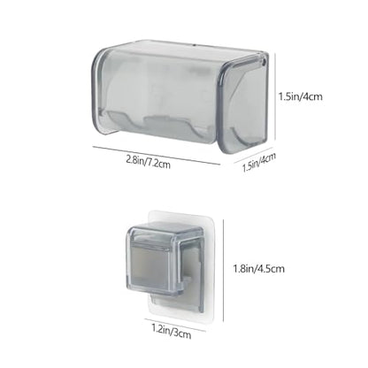 Wall-Mounted Toothbrush Holder with Cover, 2-Slot Organizer with Toothpaste Clip for Bathroom, Shower (Clear Combination 1) - color: Combination 1