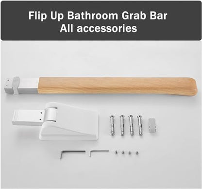 CEEBUS Bath Handles for The Elderly, Foldable Toilet Grab Bar Rail Handrail Bathroom Drop Down Safety Support Stainless Steel Wall Mounted Assist Aid Tool for Elderly Handicapped (Color : A), kk852