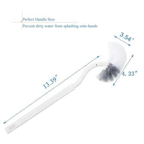 2 Pack Curved Toilet Bowl Brush Without Holder for Bathroom, Compact Toilet Brush Durable Under The Rim Household Deep Cleaning Brushes (White Toilet Brush Without Holder) - color: White Toilet Brush Without Holder