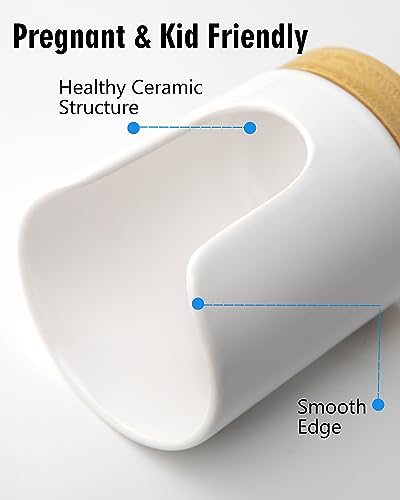 Ceramic Bathroom Cup Holder, 3 oz Dispenser, White | Mouthwash Cups Dispenser for Bathroom, Guest Toiletries, Countertop - color: White, size: Set/1