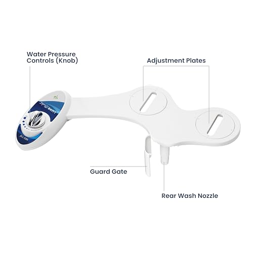 LUXE Bidet NEO 110 - Non-Electric Bidet Attachment for Toilet Seat, Blue | Single Nozzle, Adjustable Water Pressure, Rear Wash - color: Blue