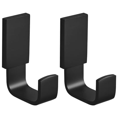 Brass Towel Hook, Bathroom Robe Coat Clothes Hook, Matte Black, 2 Pack | Wall Mounted with Screws for Bathroom, Kitchen, Hotel, Garage, Laundry, Square Coat and Hat Hooks, Rustproof & High Quality - color: Matte Black, size: 2 Pack