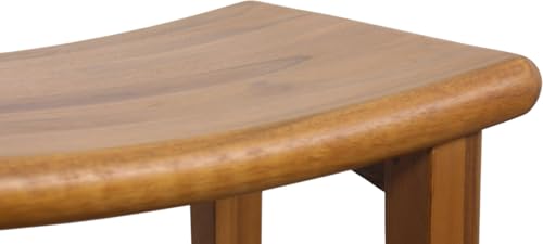 18" Sumba-Bjon Solid Top Teak Shower Bench with Shelf | Durable, Water-Resistant Teak, Shower Chair & Shaving Foot Rest, Indoor/Outdoor Use