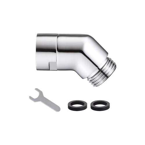 135 degrees Shower Head Elbow Adapter, Shower Arm Elbow Adapter for Wall mounted Shower or Hand Shower, Chrome - style: 135 degrees