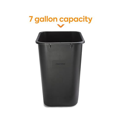COASTWIDE Professional Indoor Trash Can Without Lid, Black Soft Molded Plastic, 7 Gallon (CW56429) - color: Black, size: 7 Gal., style: 1 Pack
