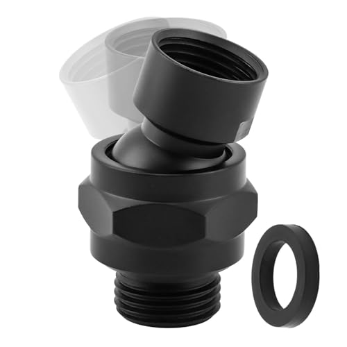 Shower Head Swivel Adapter, Adjustable Pivot Ball To Adjust Showerhead Angle, Universal All Metal Shower Arm Extension Connector, Showering Components(COLOR:Matte Black) - color: Matte Black