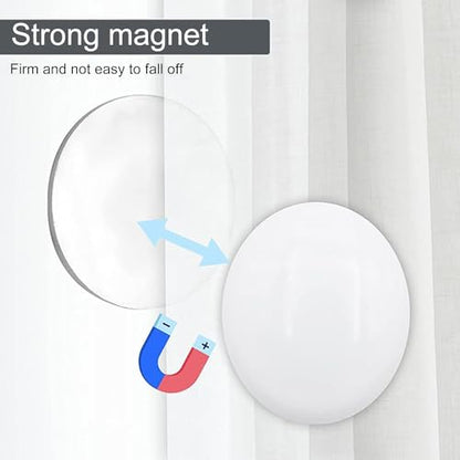GANPUB 4 Pcs Magnetic Shower Curtain Magnets Weights Drapery Weights, Waterproof Heavy Duty Curtain Liners Weights Bottom, Bathroom Curtain Weight Clips, Shower Curtains, Hooks and Liners（White）