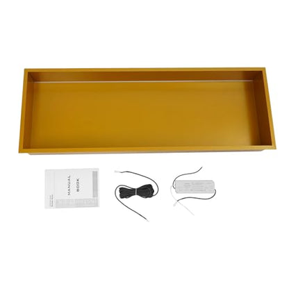Shower Niche, 37 x 13 inch Recessed Wall Niche with LED Light Strip, Heavy-Duty Stainless Steel Modern Shampoo Storage Organizer, Sealed Waterproof, Durable & Easy to Install, Gold - color: Gold/37" X 13"