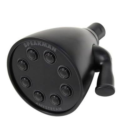 Speakman S-2251-MB Signature Icon Anystream High Pressure Adjustable Solid Brass Shower Head, 2.5 GPM, Matte Black - color: Matte Black, size: 2.5 GPM