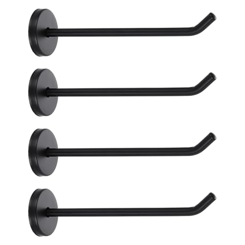 uxcell 4Pcs 5.7 Inch Coat Hooks, Stainless Steel Long Nose Wall Mount Hook, Robe Towel Hangers with Screws for Livingroom Bathroom Closets and Wardrobe, Black - color: Black, size: 5.7 Inch
