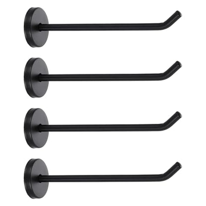 uxcell 4Pcs 5.7 Inch Coat Hooks, Stainless Steel Long Nose Wall Mount Hook, Robe Towel Hangers with Screws for Livingroom Bathroom Closets and Wardrobe, Black - color: Black, size: 5.7 Inch