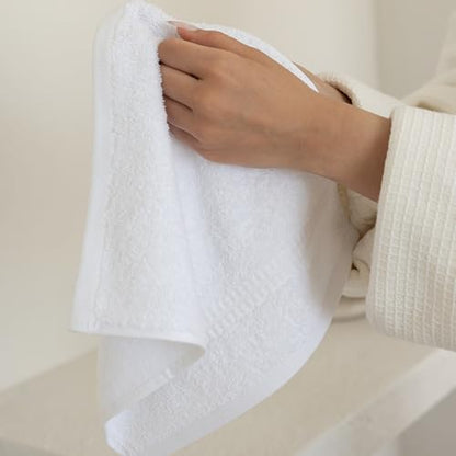 100% Turkish Cotton Towel Set of 6 - Soft, Plush & Super Absorbent - Premium Set with 2 Bath Towels, 2 Hand Towels, and 2 Washcloths - Made in Turkey (White, 6-Piece Towel Set) - color: White