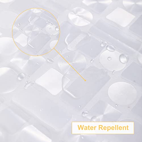 NTBAY EVA Shower Curtain Liner, 72 x 72, 6 Gauge, Semi Clear Water Cube | Water-repellent EVA Liner with 3 Bottom Magnets, 12 Reinforced Grommets, and 12 Plastic Hooks - color: Clear Geometric, size: 72"W x 72"L (Pack of 1)