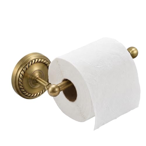 Brass Toilet Paper Holder Wall Mount, Bathroom Toilet Roll Holder | Modern & Antique Style Lavatory Tissue Holder Organizer for Toilet Paper, Towels, Washcloths - color: Toilet Paper Holders
